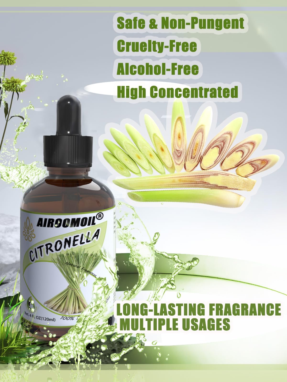 Pure Citronella Essential Oil Natural Aromatherapy Spray for Indoor & Outdoor Use Fragrance Home Use Diffuser Skin Candle Soap M