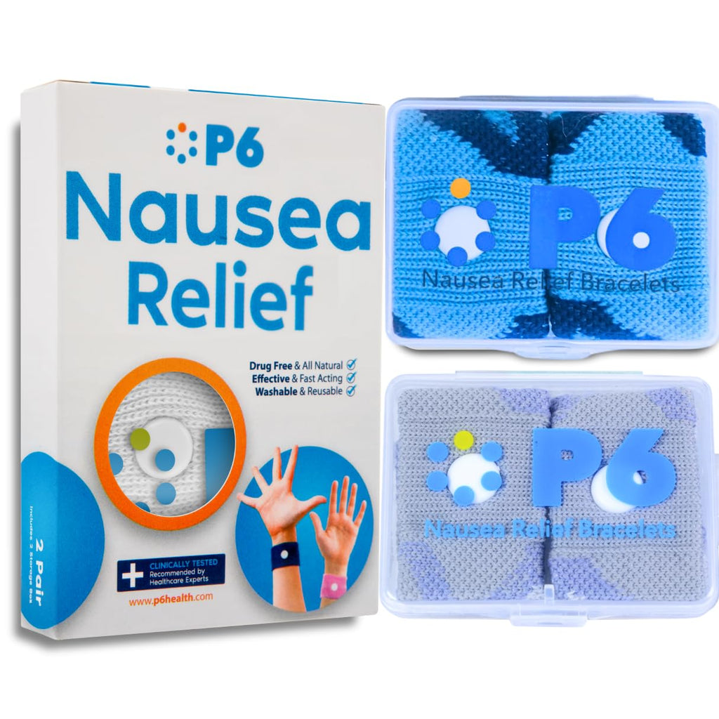P6 Motion Sickness Bands for Adults Wristbands for Anti Nausea Sea Cruise Travel Car Sickness All-Natural Non Drowsy Relief Acup