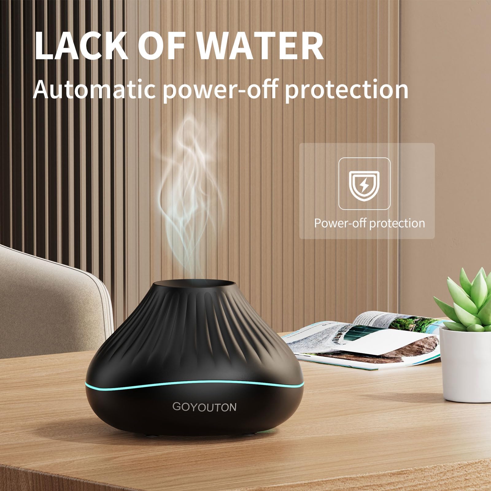 Essential Oil Diffuser,Aroma Scent Diffusers for Home Fire Flame Aromatherapy Diffuser, 160Ml Ultrasonic Cool Mist Humidifier wi