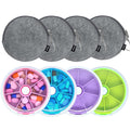 Pill Organizer Travel Pill Case for Purse Portable Pill Box Round Weekiy Pill Container for Vitamin Fish Oil Pills Supplements (