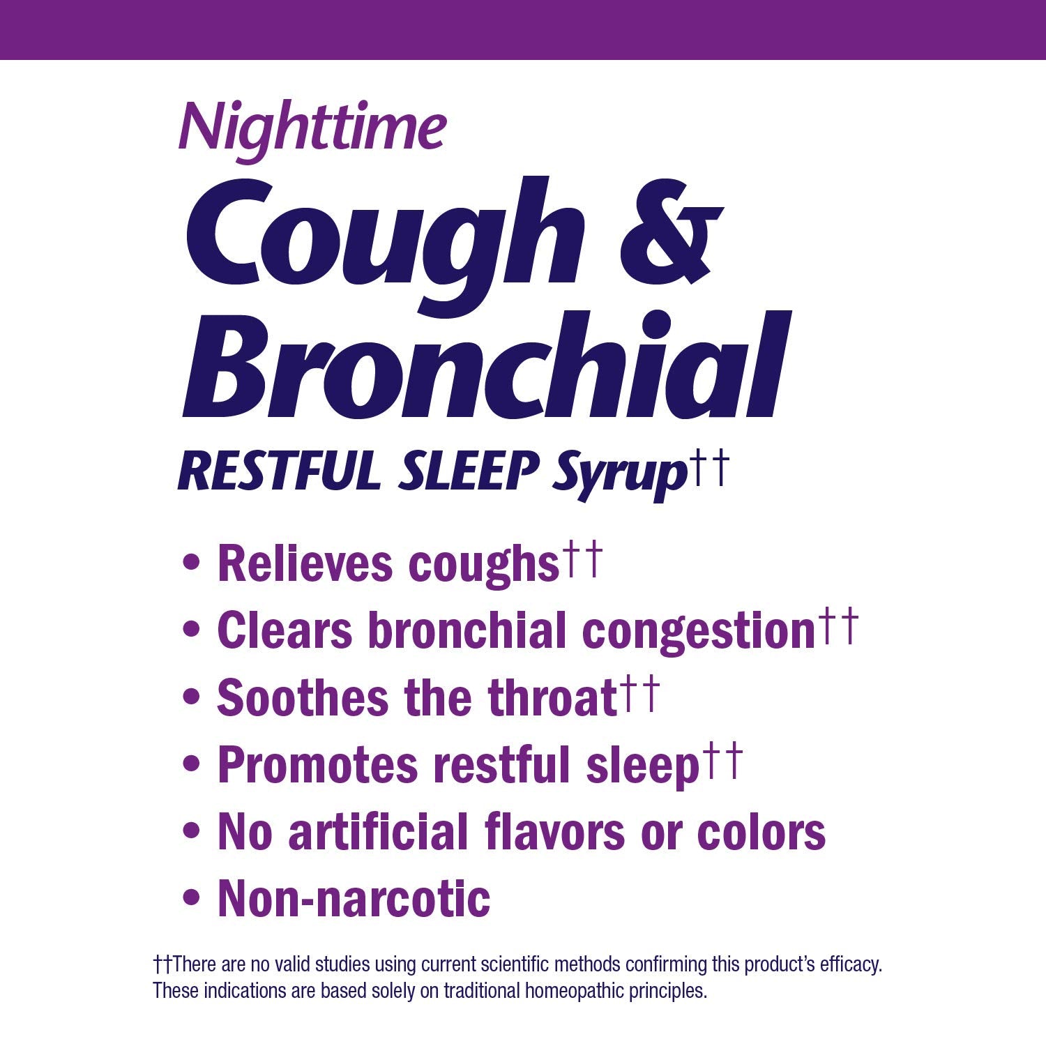Natures Way Boericke & Tafel Nighttime Cough & Bronchial Syrup, Cough Suppressant, Promotes Restful Sleep, 4 Fl. Oz