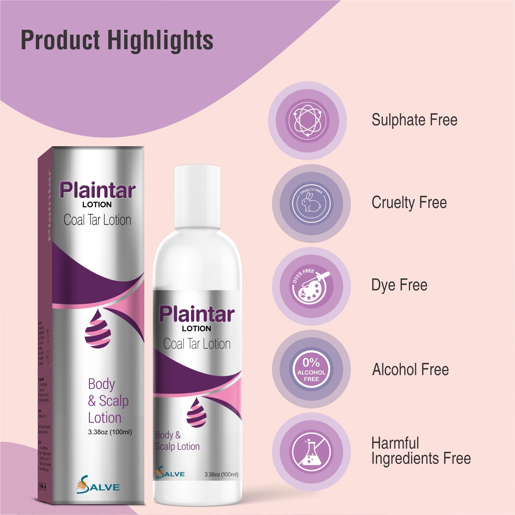 Plaintar Coal Tar Leave on Lotion/Reduces Scaling, Dryness & Itching/Coal Tar Lotion for Dandruff, Psoriasis & Seborrheic Dermat