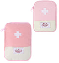 Pink First Aid Kit, 2 Pcs Small First Aid Pouch Empty for Outdoor Indoor, Camping Hiking Traveling, Sports, Car (Pink)