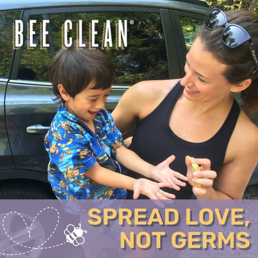 Bee Clean Organic Beeswax Hand Sanitizer Pocket Spray (2 Lavender Oil and 2 Citrus & Peppermint- Combo)