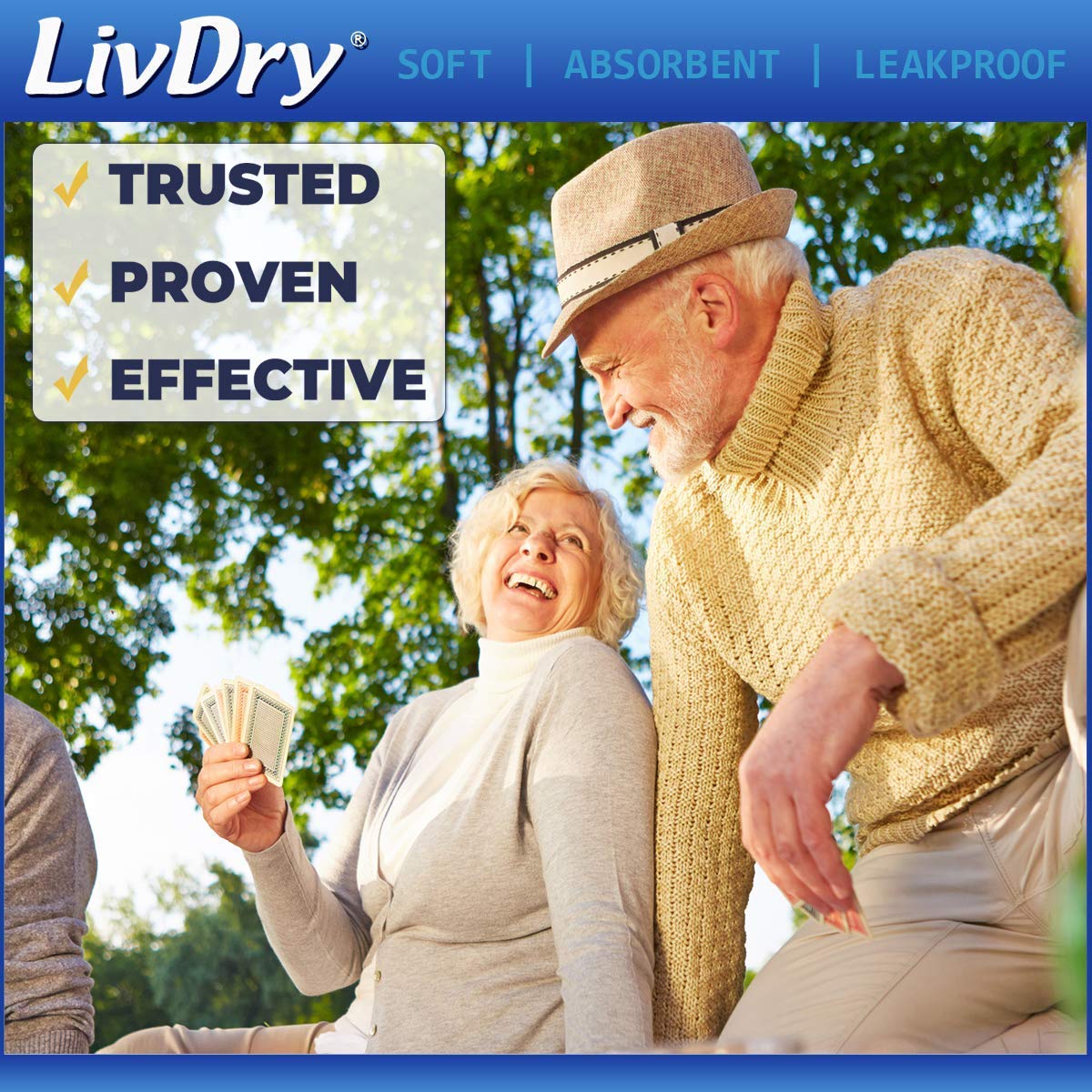 LivDry Incontinence Booster Pads, Use with Adult Diapers for Women and Men, Extra Comfort Softness, Disposable Pad (16 Count, Lo