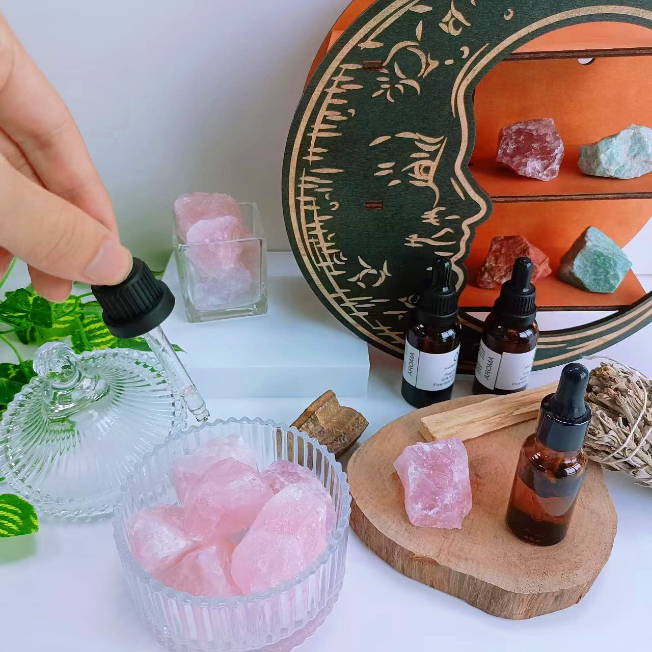 LAIDANLA Rose Quartz 2'' Natural Rough Stones Crystal Large Raw Crystals Bulk Healing Gemstones for Reiki Healing Tumbling Fount