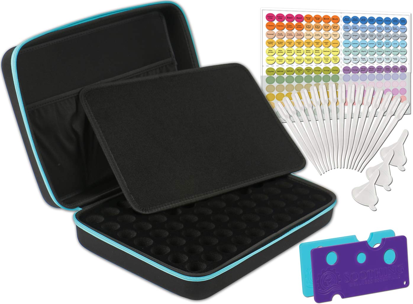 70 Essential Oils Carrying Case for 5ml, 10ml and 15ml Bottles - Hard Shell Exterior Storage Organizer Holds doTerra, Young Livi