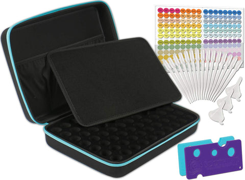 70 Essential Oils Carrying Case for 5ml, 10ml and 15ml Bottles - Hard Shell Exterior Storage Organizer Holds doTerra, Young Livi