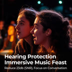 Ear Plugs for Everyday Noise Relief with Clear Speech-Reusable Noise Cancelling Ear Plugs for Social Gatherings, Work, Studying,