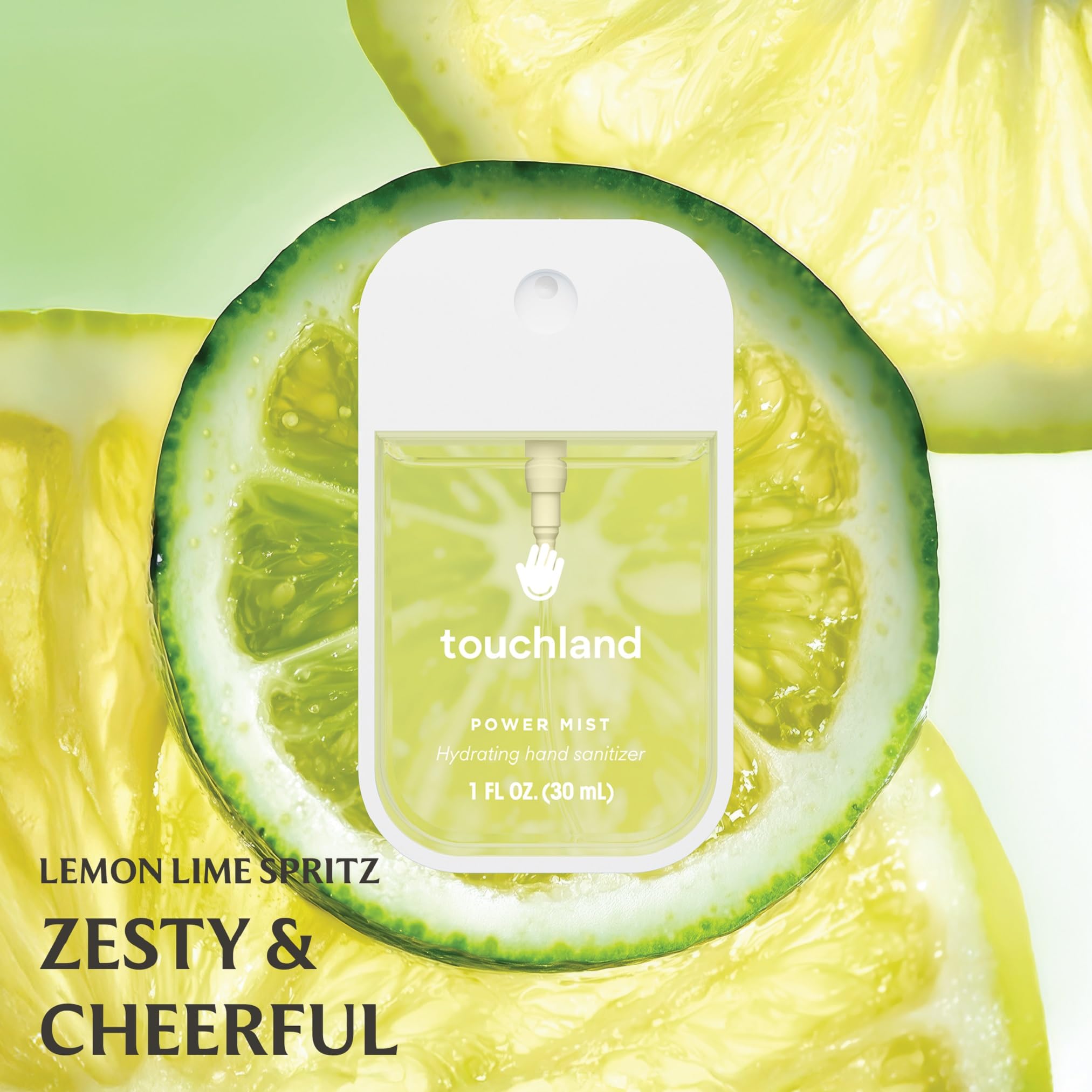 Touchland Power Mist Hydrating Hand Sanitizer Spray, FRESH 5 Set (Mint, Citrus, Lemon Lime, Aloe, Watermelon), 1 FL. OZ. Travel