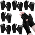 Geyoga 6 Pairs Fingerless Moisturizing Gloves Eczema Cotton Gloves for Adults Half Finger Touchscreen Lotion Overnight Dry Hands