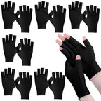 Geyoga 6 Pairs Fingerless Moisturizing Gloves Eczema Cotton Gloves for Adults Half Finger Touchscreen Lotion Overnight Dry Hands