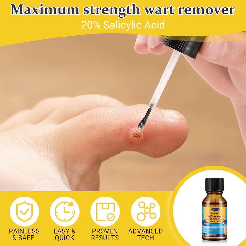 ENERIDEA Wart & Corn Remover Liquid with Salicylic Acid, Fast Acting Wart Removal for Plantar Wart, Flat Wart, Common Wart, Corn