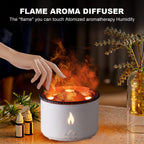 Volcano Humidifier Flame Aroma Diffuser: 300ml Aromatherapy Humidifier Jellyfish/Flame 2 Mist Mode Air Humidifier Remote Control