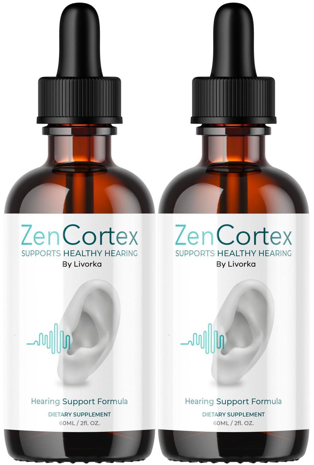 LIVORKA ZenCortex Drops, Liquid Supplement for Ear Health, Supports Healthy Hearing, 2 Bottles for 60 Days - Pack of 2