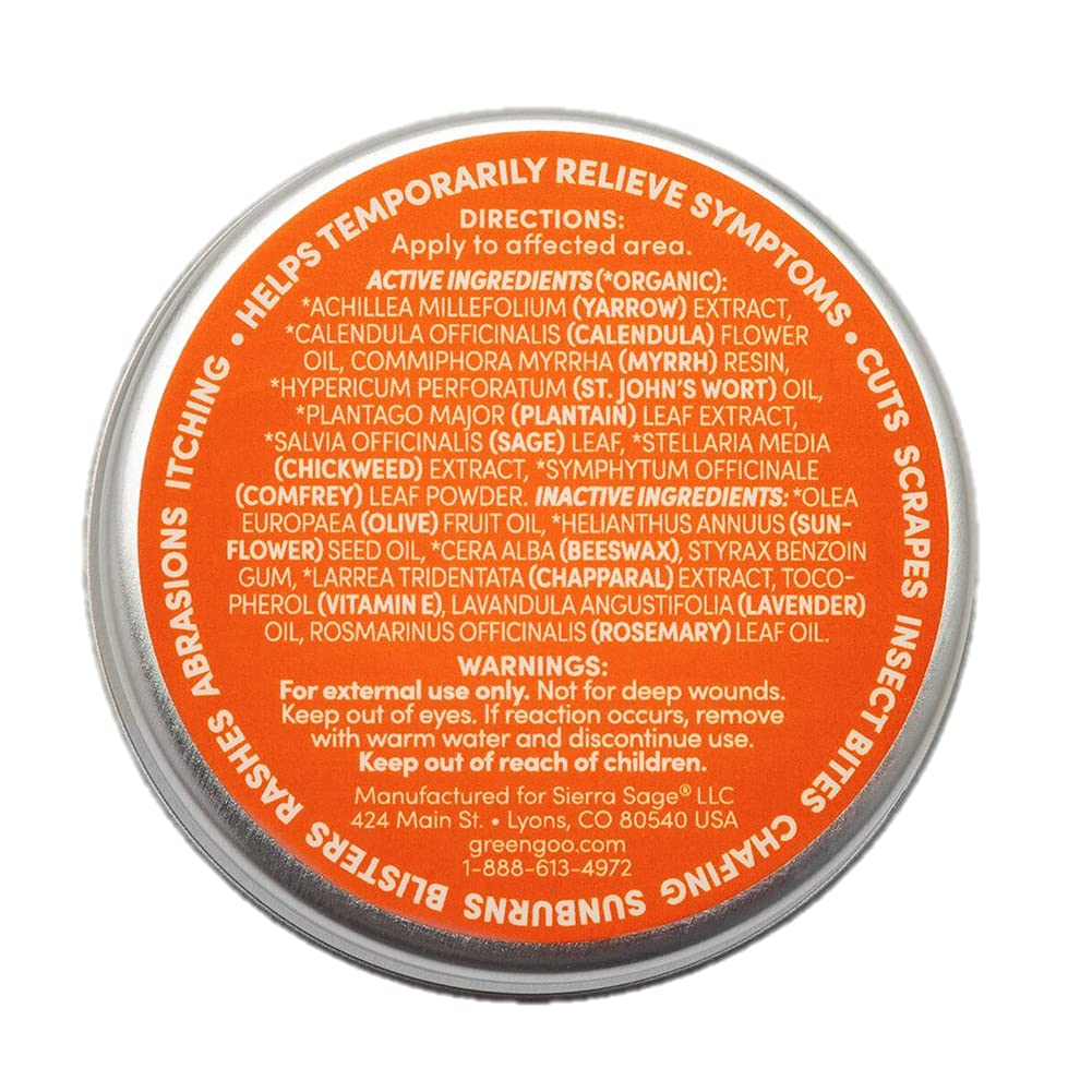 Green Goo Natural Skin Care for Cracked Hands and Feet, White, First Aid, Large Tin, 1.82 Ounce