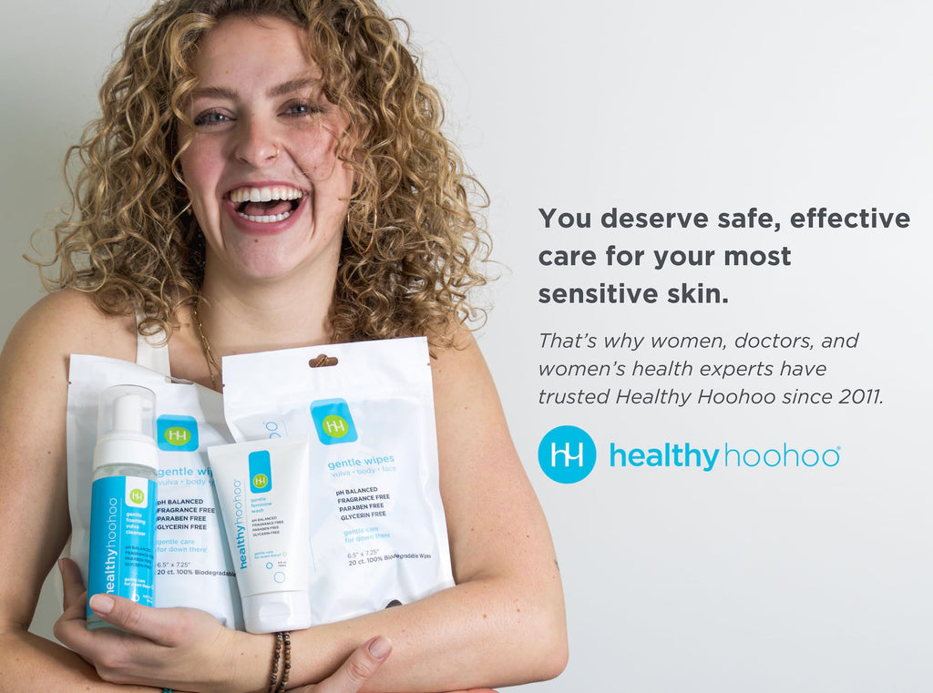 Healthy Hoohoo Gentle Feminine Wash for Women, pH Balanced Vulva Cleanser for Sensitive Skin, Plant Based Natural Hygiene, Unsce