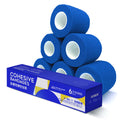 RISEN Cohesive Bandage 2    x 5 Yards, 6 Rolls, Self Adherent Wrap Medical Tape, Adhesive Flexible Breathable First Aid Gauze Id