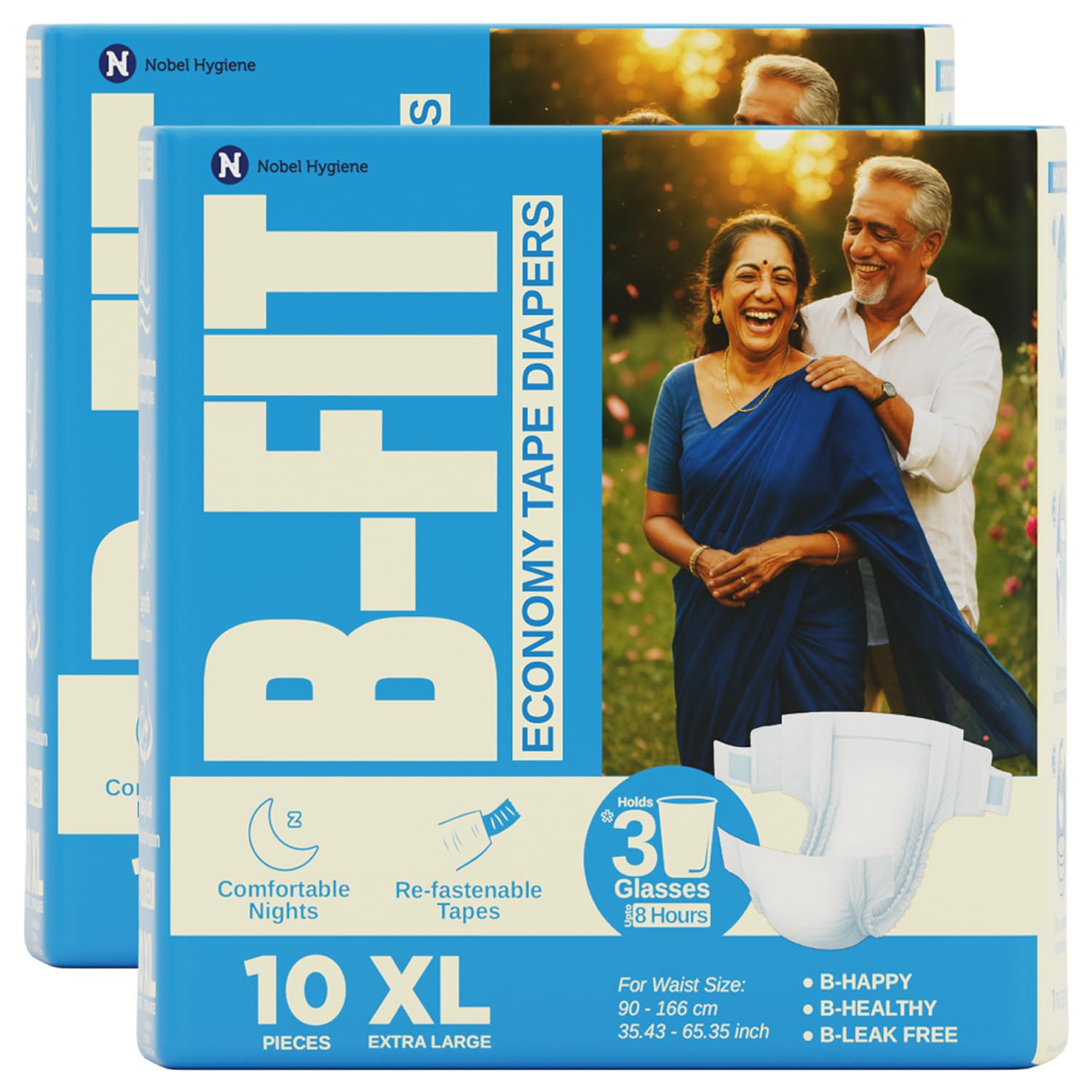 BFit Economy Adult Diaper Xl Size Tape Style | 20 Count (X Large) | Waist 35.43  65.35 Inch | Refastenable Tapes, Cottony Com