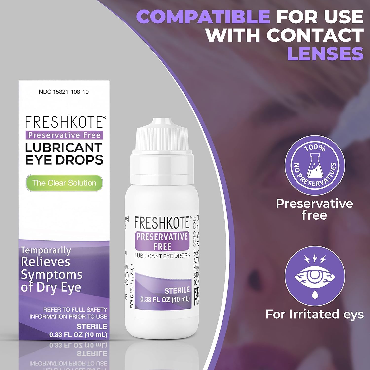 Refined Sparkler Solutions Freshkote Eye Drops -Dry Eye Relief