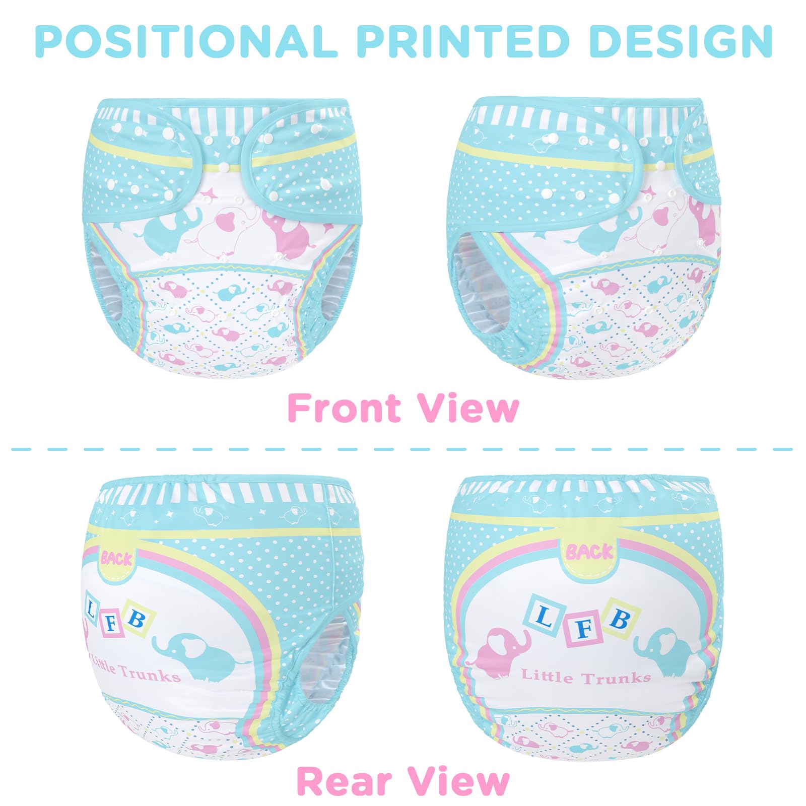 Littleforbig Washable Adjustable Reusable Waterproof Cloth Adult Diaper Wrap Cover One Size - Little Trunks