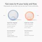 Saalt Menstrual Disc - Soft, Flexible, Reusable Medical-Grade Silicone - Wear 12 Hours - Removal Notch - Two Sizes - Menstrual C