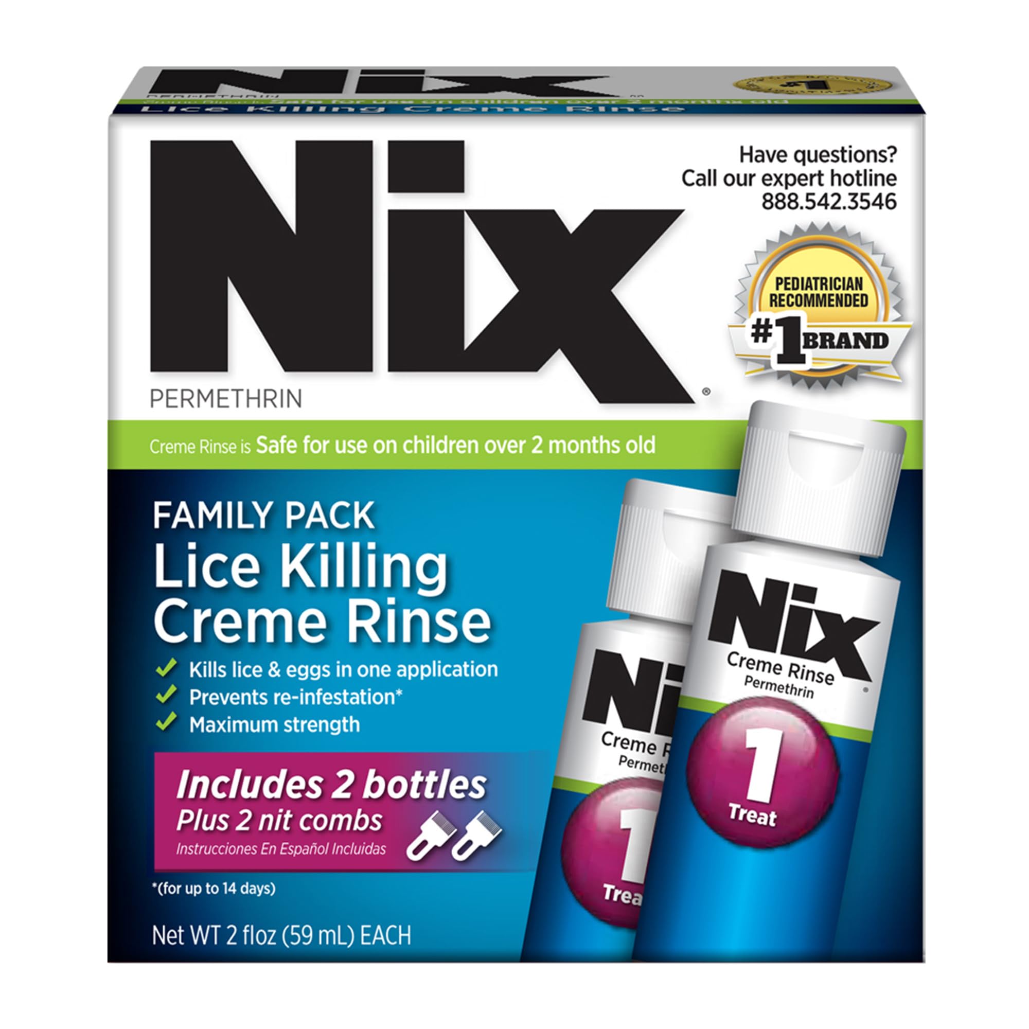 Nix Lice Killing Creme Rinse Extra Strength Family Pack, 2 Creme Rinse ...