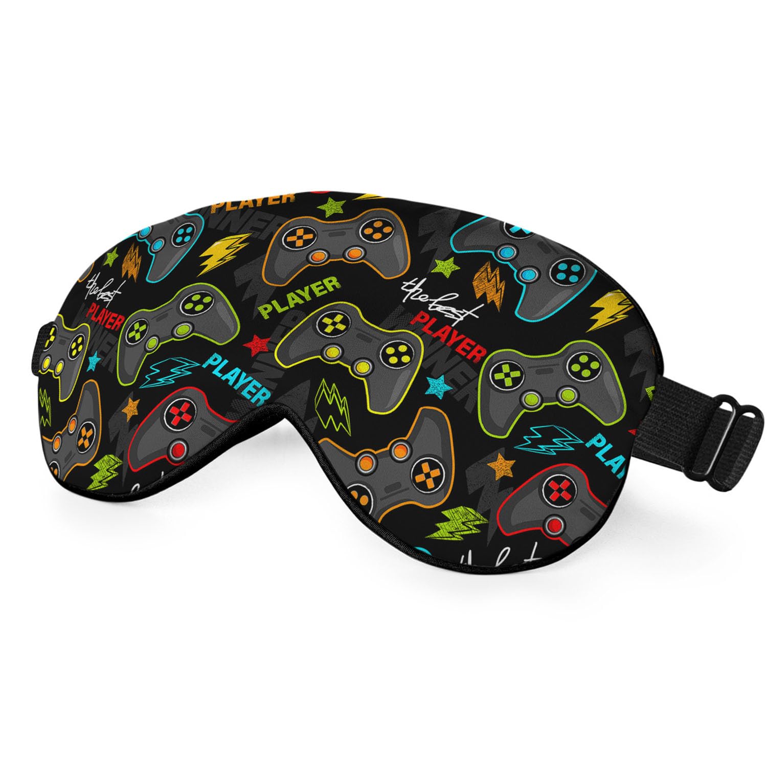 NOHSHE Gamepad Silk Eye Mask Sleep Mask Gamer Controller Joystick Best Player Eye Mask with Adjustable Strap Lightweight for Wom