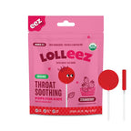 Lolleez Organic Lollipops for Kids Sore Throat Relief, Strawberry Perfect for Soothing A Sore Throat While Tasting Great, Strawb