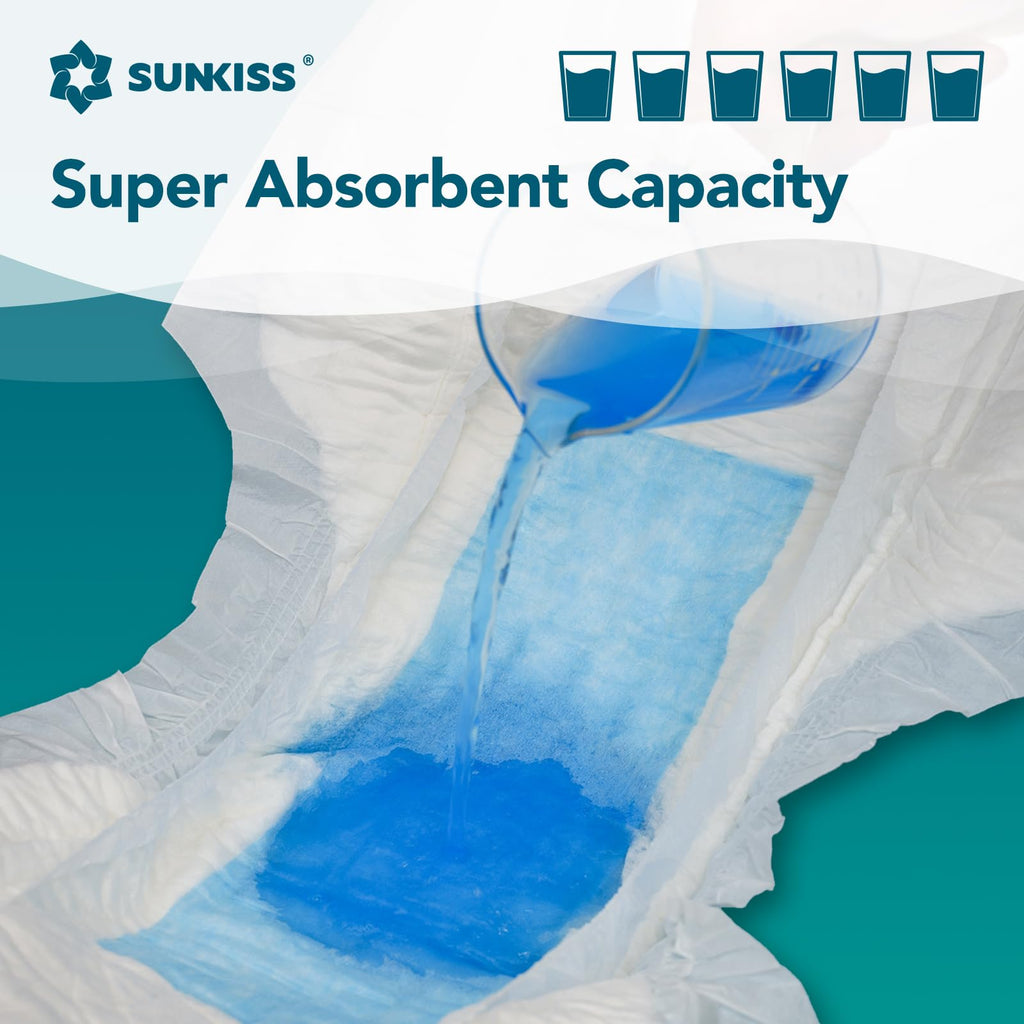 SUNKISS TrustPlus Unisex Adult Diapers, Medium, 12 Count - Heavy Absorbency, Leak Protection, Advanced Odor Control, Extra Soft,
