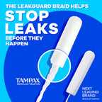 Tampax Pearl Tampons, with LeakGuard Braid, Ultra Absorbency, Unscented, 60 Count