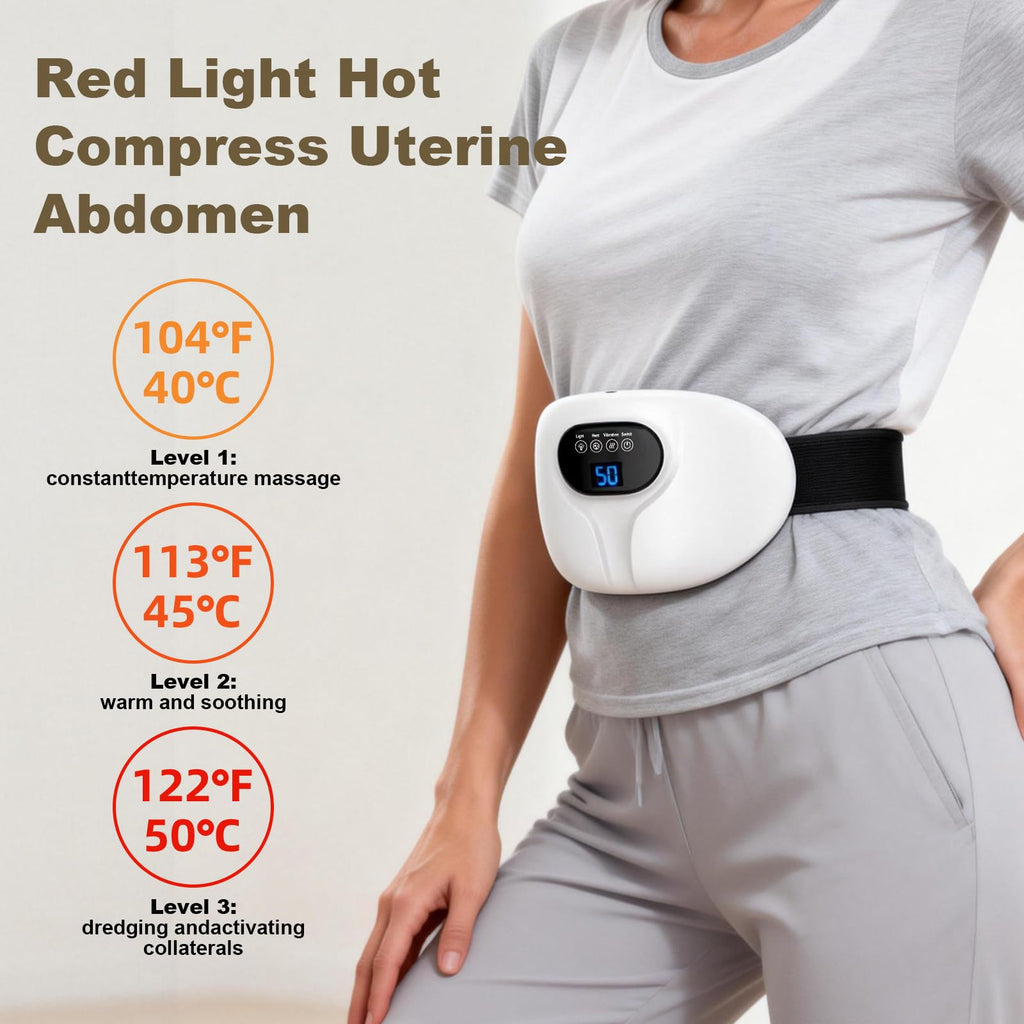 3-in-1 Electric Abdominal Massager with Heating Pad, Stomach Massage for Digestion Support, Hot Stone Heating Pad with Vibration