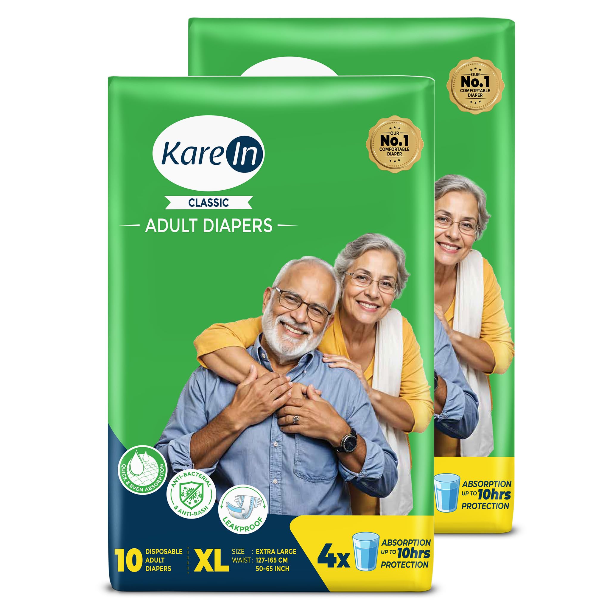 Karein Classic Adult Diaper Tape Xl Size, Extra Large, Waist (100150 Cm 4059), 20 Unit, Long Protection Hour, Unisex, Quick 