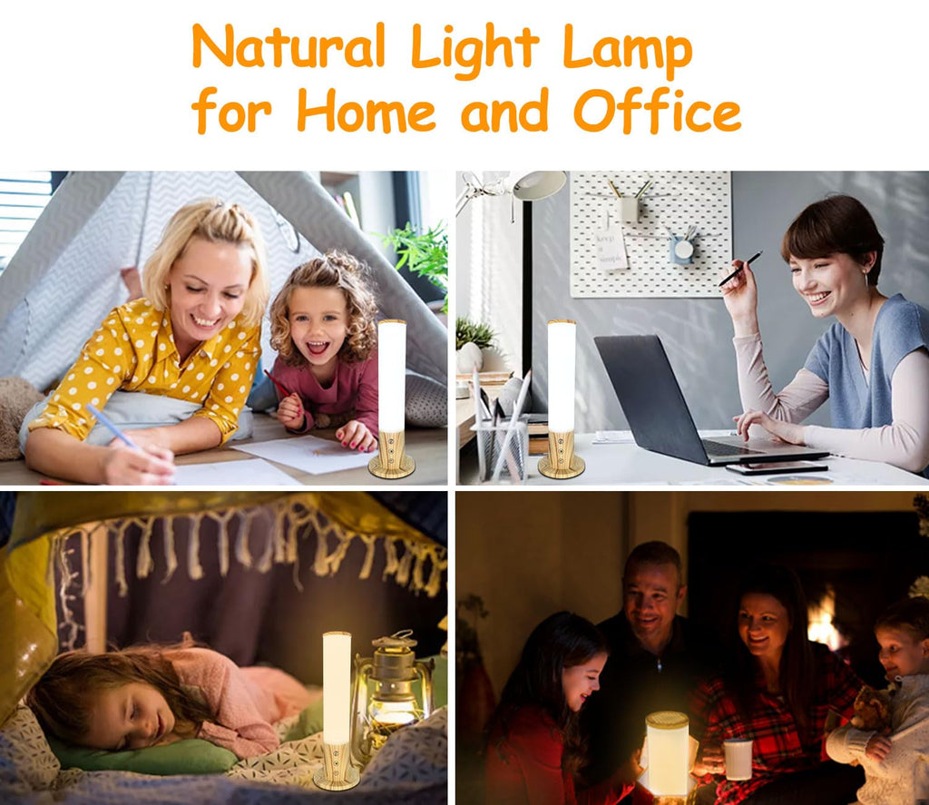 VUSIHOO Light Therapy Lamp 10,000 Lux Happy Sunlight Lamps UV-Free with 3 Color Temperatures, Adjustable Brightness,Timer & Memo