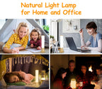 VUSIHOO Light Therapy Lamp 10,000 Lux Happy Sunlight Lamps UV-Free with 3 Color Temperatures, Adjustable Brightness,Timer & Memo