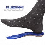 Comfort Zone Tri-Balance Gel Orthotic Insoles for Men, 3/4 Length Orthotic Inserts for Mens Shoe Sizes 8-12, 1 Pack