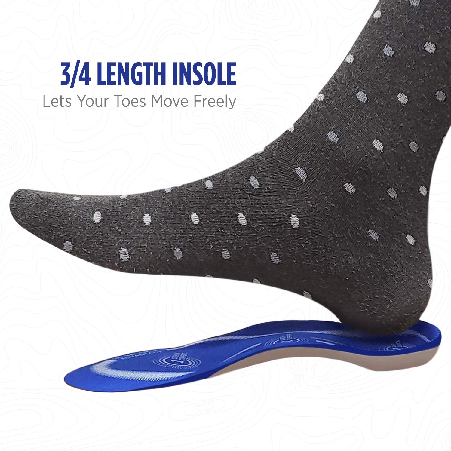 Comfort Zone Tri-Balance Gel Orthotic Insoles for Men, 3/4 Length Orthotic Inserts for Mens Shoe Sizes 8-12, 1 Pack