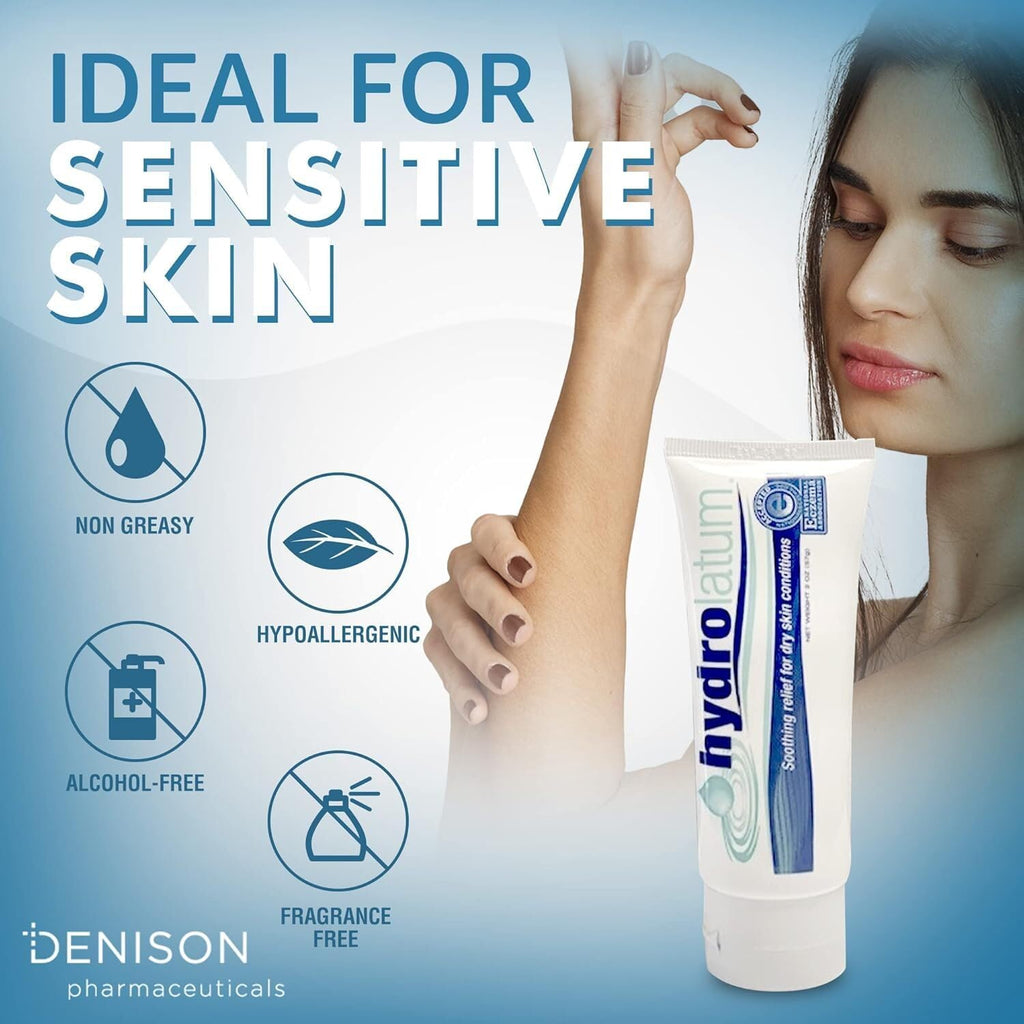 Hydrolatum Moisturizing Body Cream - Hydrating Lotion for Sensitive & Extra Dry, Nourishing Skin Protection for Men & Women, 2-P