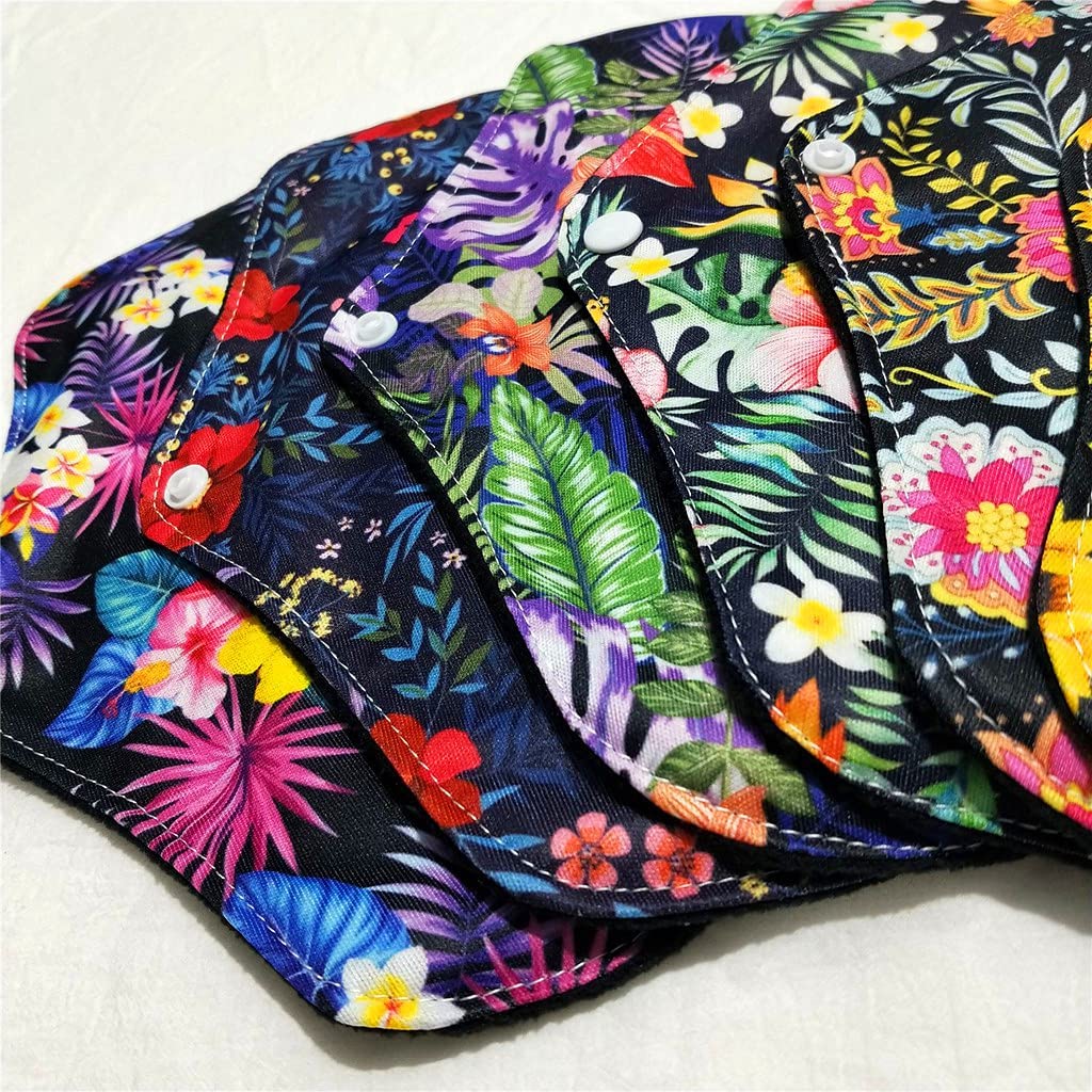 Regular Flow Women Daily Use Cloth Reusable Menstrual Pads Sets Including 1pc Mini Wet Bag and 6pcs Regular Flow Menstrual Mama