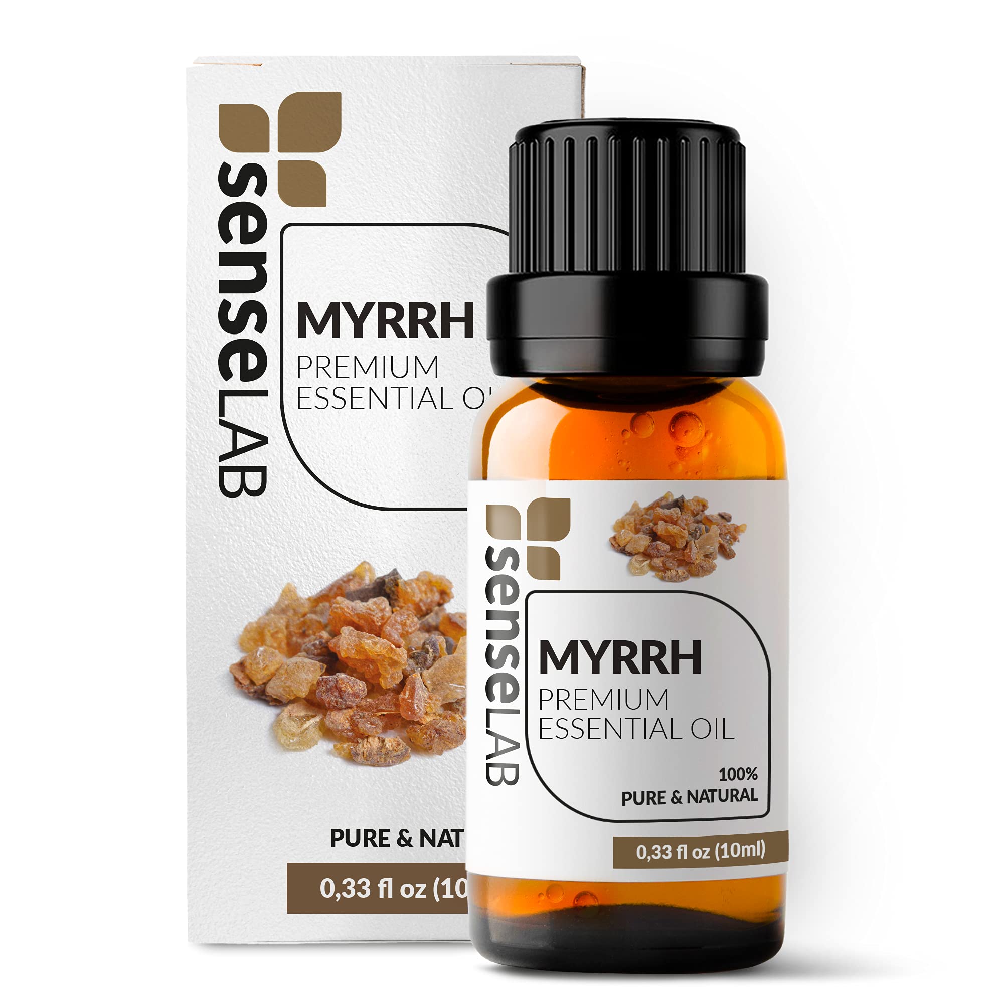 SenseLAB Myrrh Essential Oil - Meditation and Skin Care - 100% Pure Extract Therapeutic Grade Myrrh Oil for Aromatherapy Diffuse
