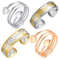 Vicmag Copper Magnetic Ring for Women, Magnetic Rings Ladies Fingers Thumb 100% Solid Pure Copper Jewelry Gift Adjustable(4PCS L