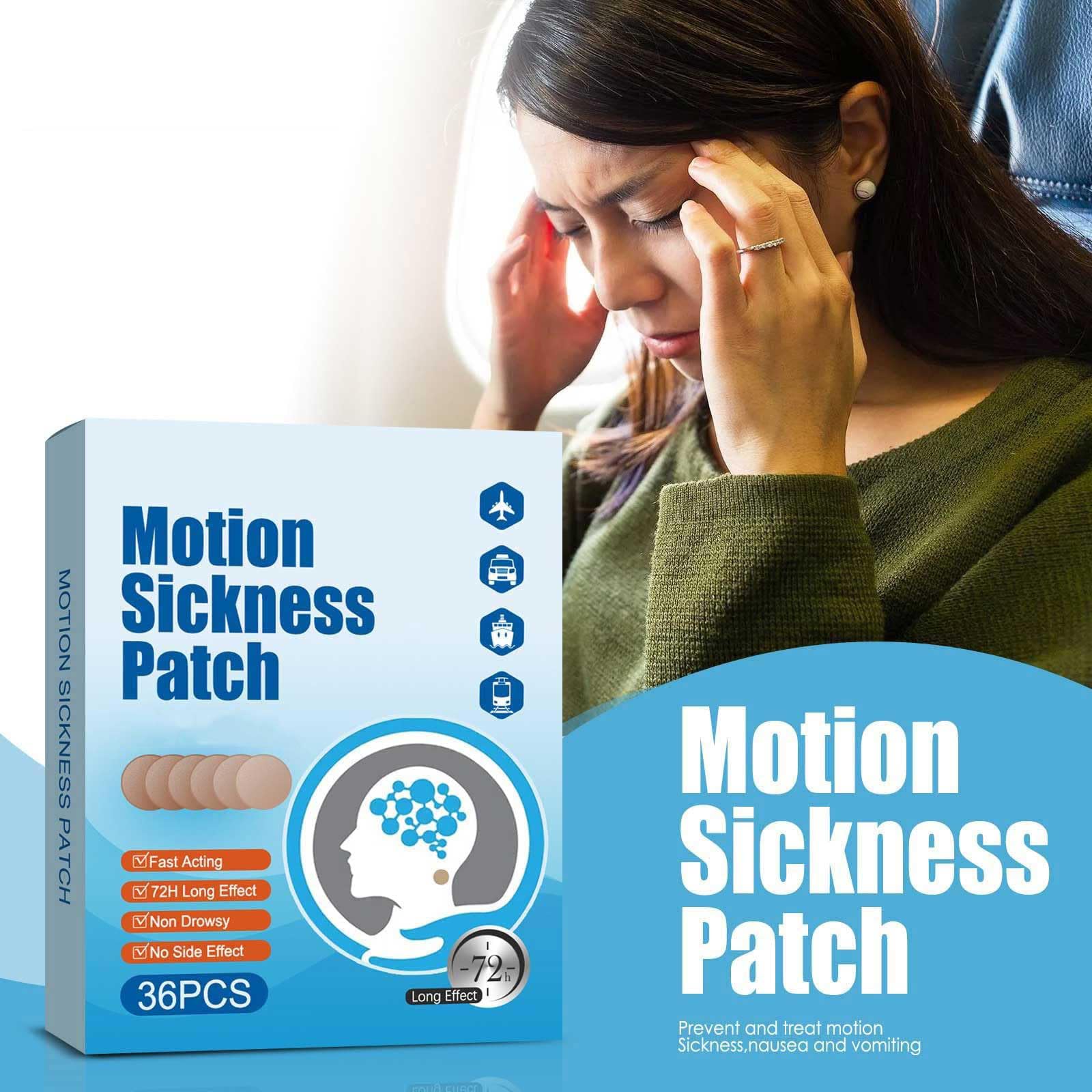 ZLYDG Motion Sickness Patch, 72 PCS Sea Sickness Patch for Cruise,Dizziness Resulted from Travel of Cars, Ships, Airplanes (1 Bo