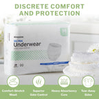 McKesson Ultra Adult Incontinence Underwear, [20 Count], Heavy Absorbency, Medium, 32-44 in. Unisex Bladder Leak Protection, Pul