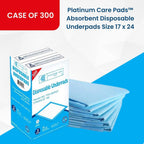 Platinum Care Pads Disposable Underpad, Blue (Chux) (17 Inches X 24 Inches 300 Per Case)
