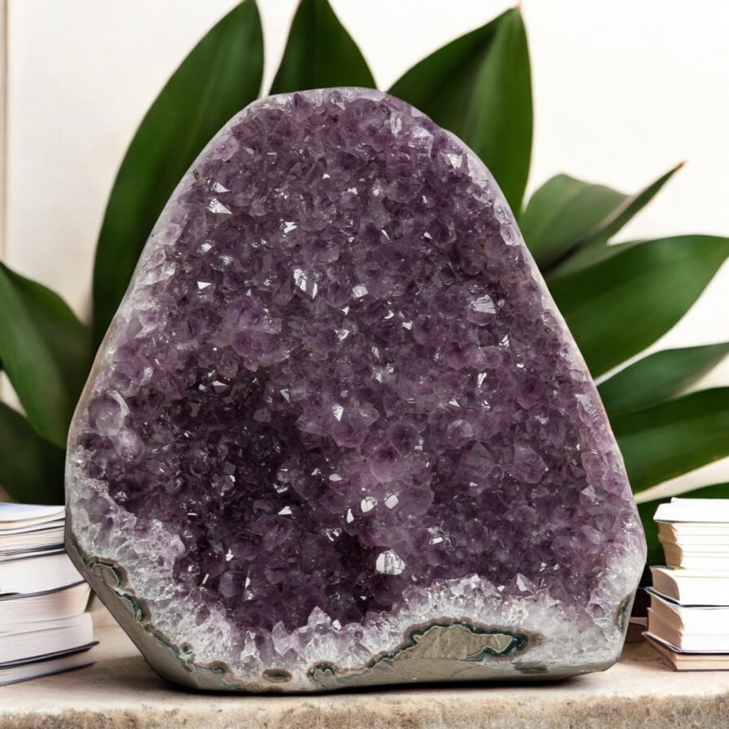 EMPORION GEMS 18.49 lb Extraordinary Natural Amethyst Geode - Unique Collectors Quality - 9 (H) x 7 (W) Inches Large Crystal Clu