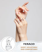 Feraco 2PCS Copper Rings for Women,99.99% Pure Copper Magnetic Thumb Ring with Magnet,Lymphatic Jewelry Gifts for Womens