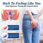 PUPCA Portable Hemorrhoids Treatment Device, Reusable Red Blue Light Therapy for Hemorrhoids, Swelling, Postpartum for Long Sitt