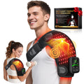 Upgraded Cordless 5000mAh Red Light Therapy for Shoulder with Massage, 100 LEDs 6 Modes Shoulder Brace, 660nm/850nm Infrared Lig