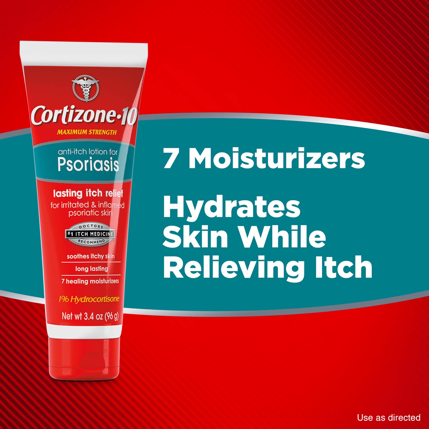 Cortizone 10 Anti-Itch Lotion for Psoriasis 3.4 oz (96g) , Maximum Strength 1% Hydrocortisone