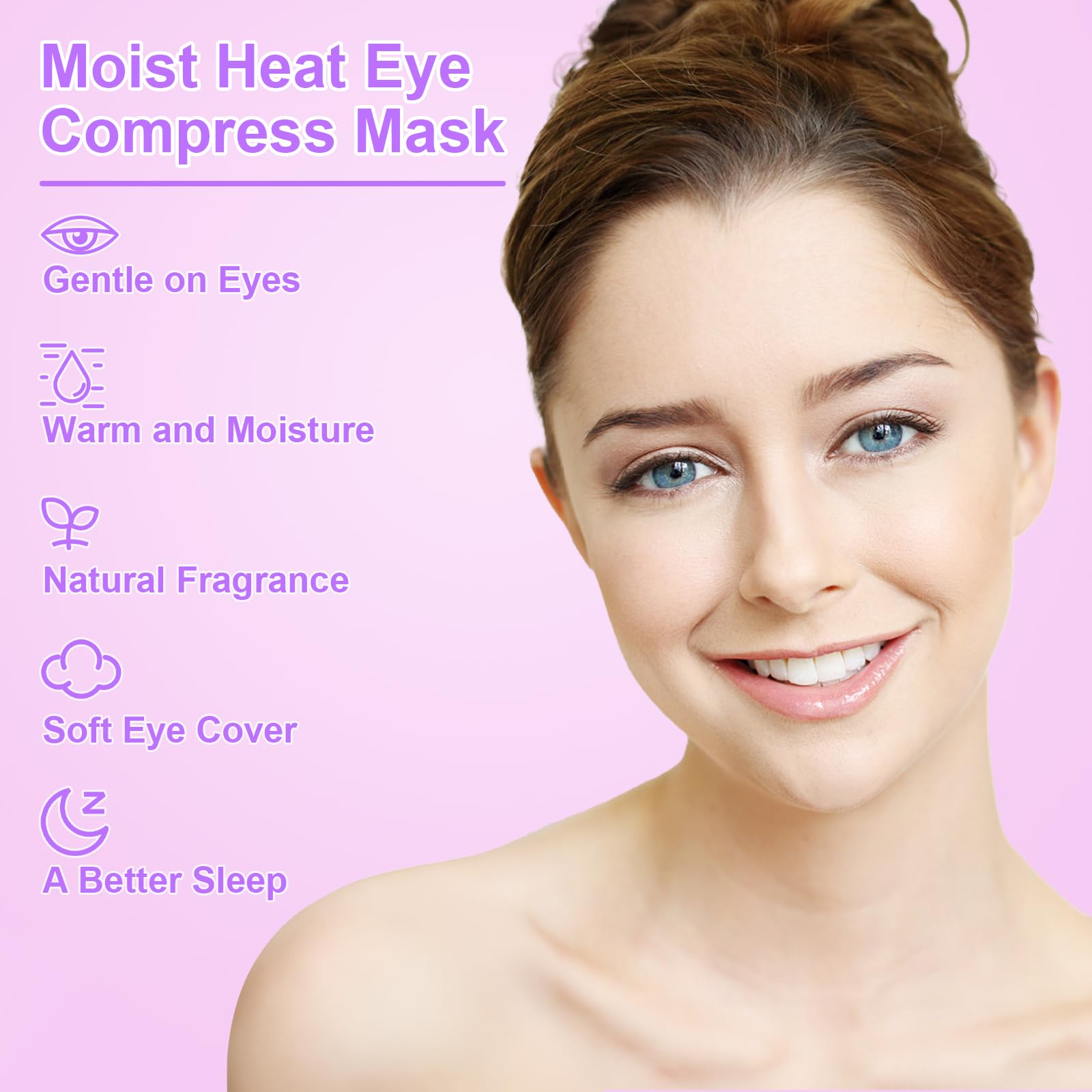 BeHoomi Weighted Eye Mask for Sleeping, Soft Heated Eye Mask, Moist Heat Warm Compress for Eyes, Natural Rosemary & Flaxseeds Mi